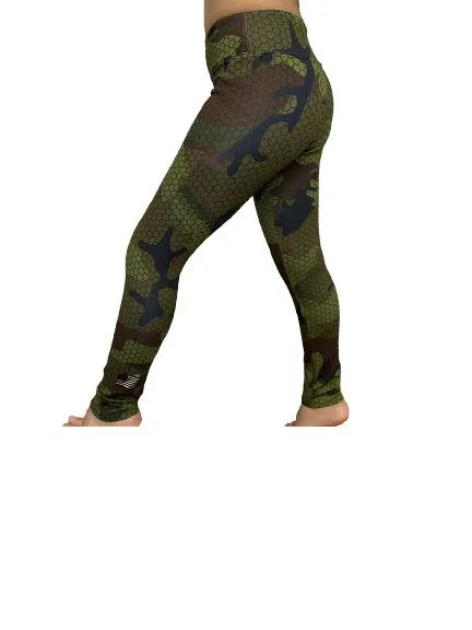 2 Pack Mommy & Me Bundle Hexacamo Camouflage Olive Legging by WSI Made in USA 061XCPH2