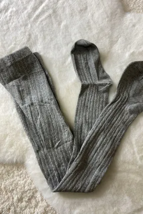 240617M Wholesale grey knit tight socks for girls