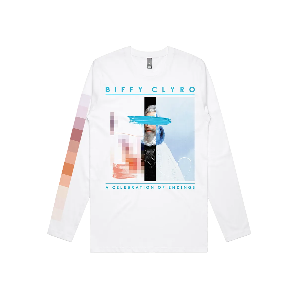 A Celebrations of Endings Pixel Long Sleeve T-shirt White