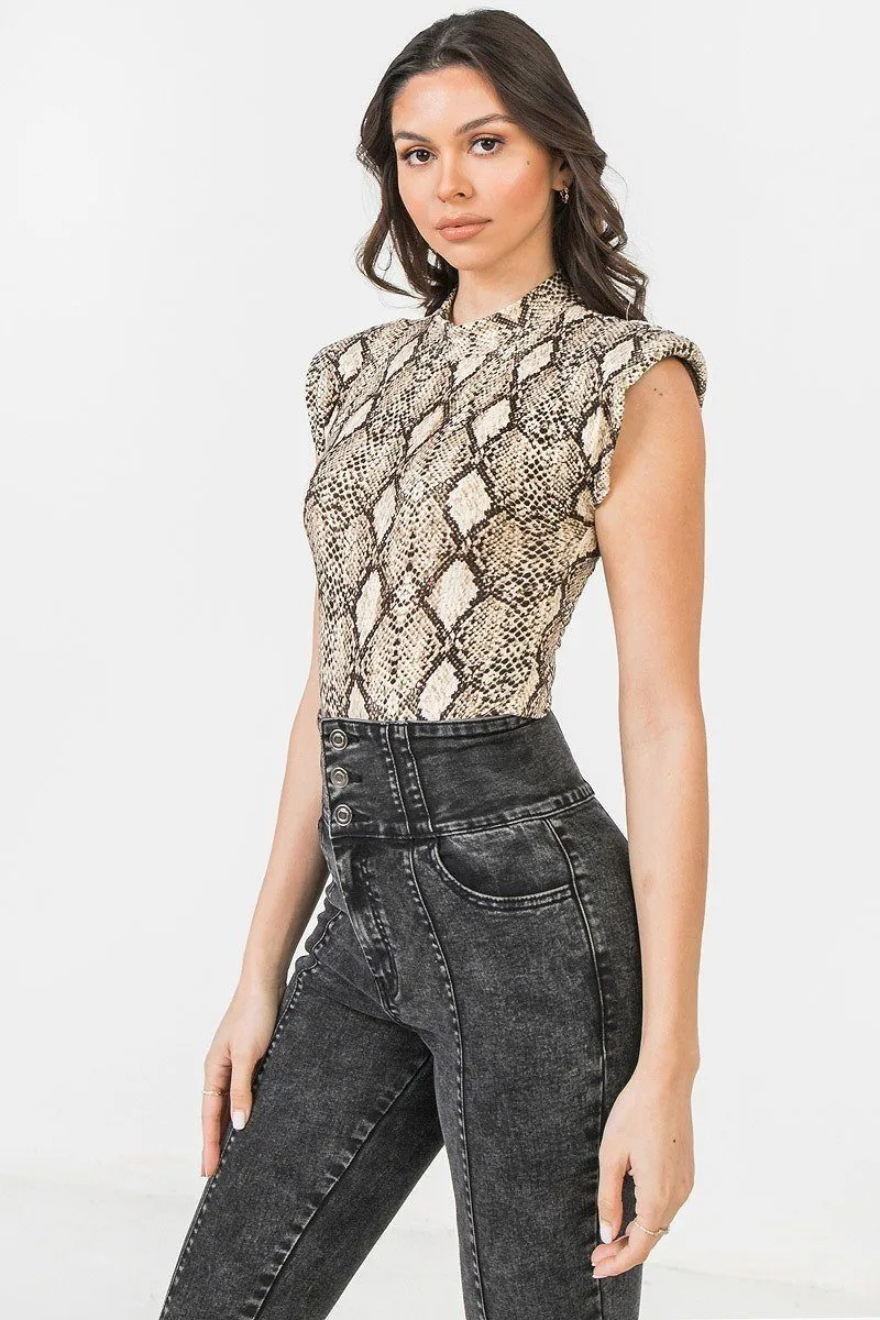 A Printed Knit Bodysuit