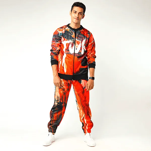 Abstract Jacket And Jogger Pant Track Suit