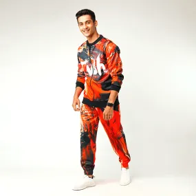 Abstract Jacket And Jogger Pant Track Suit