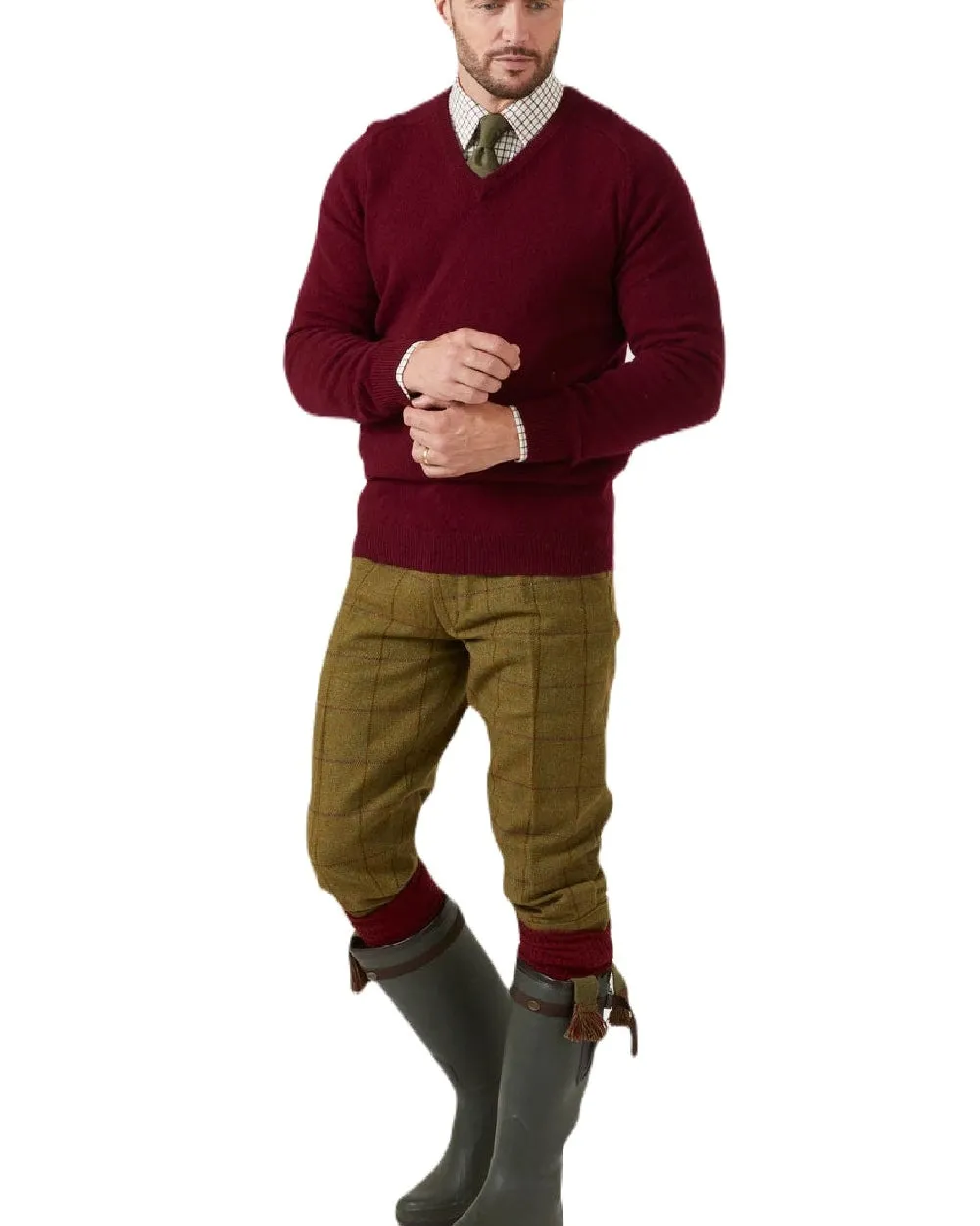 Alan Paine Streetly Lambswool V Neck Jumper