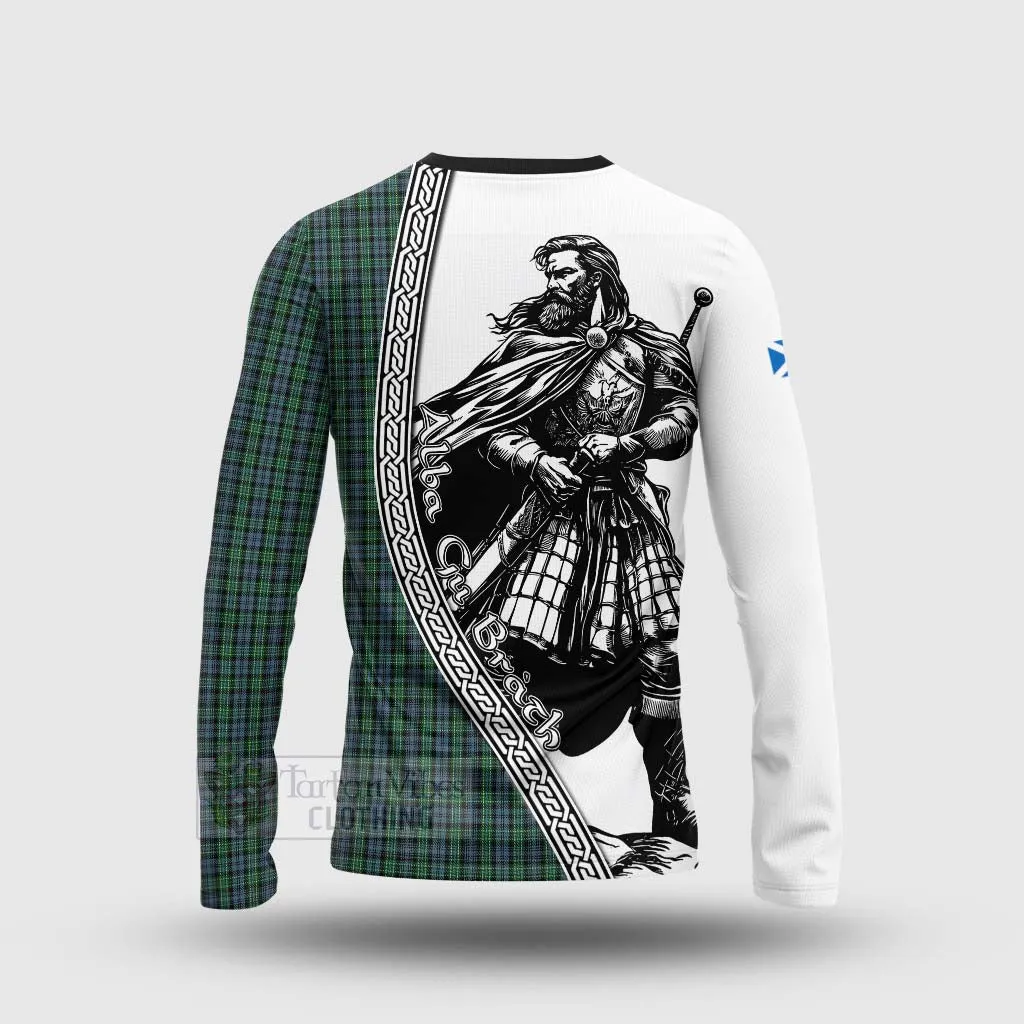 Arbuthnot Tartan Clan Crest Long Sleeve T-Shirt with Highlander Warrior Celtic Style