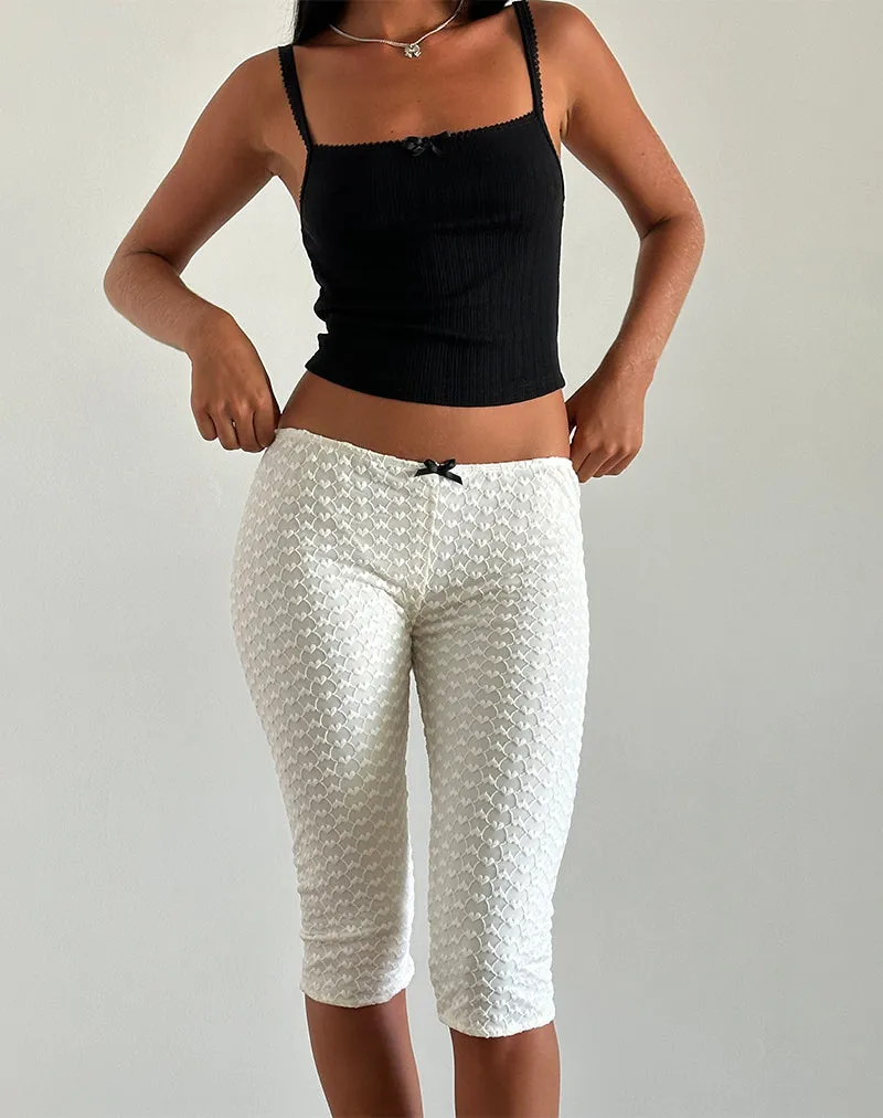 Asih Capri Trousers in Ivory Heart Lace