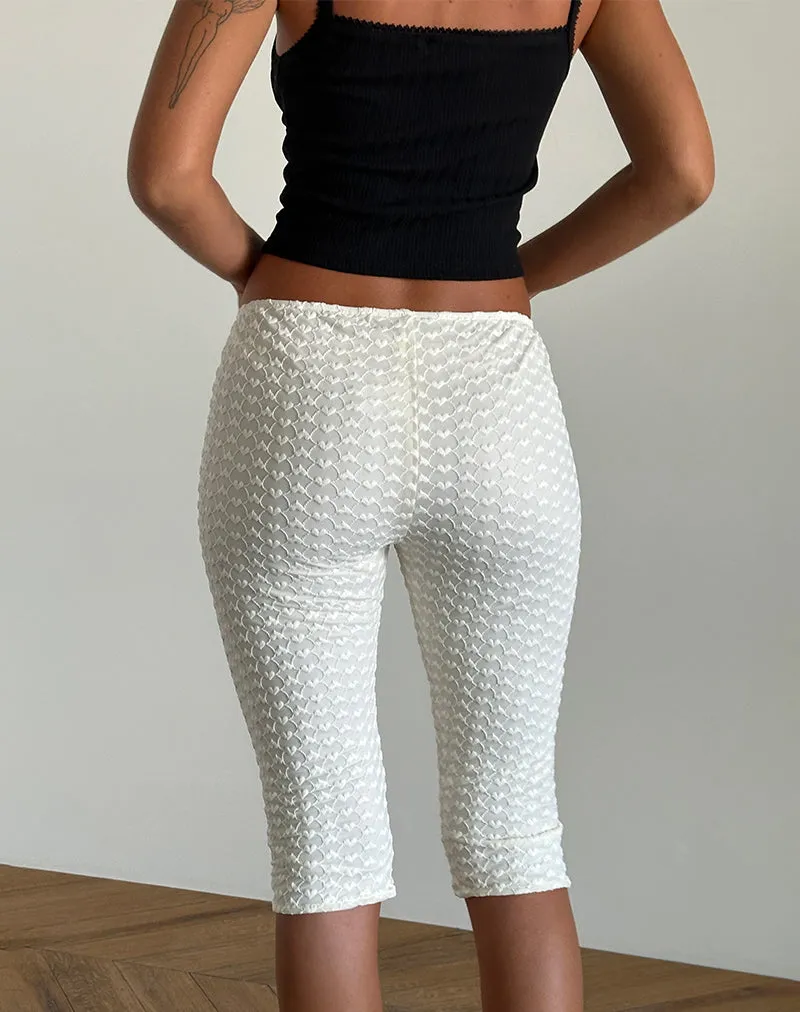 Asih Capri Trousers in Ivory Heart Lace