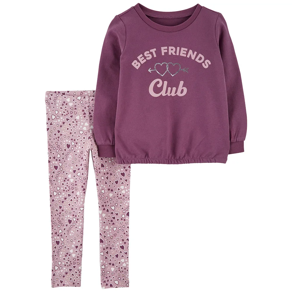 Baby Girls' 2-Piece Best Friends Club Top & Leggings Set 1Q224910