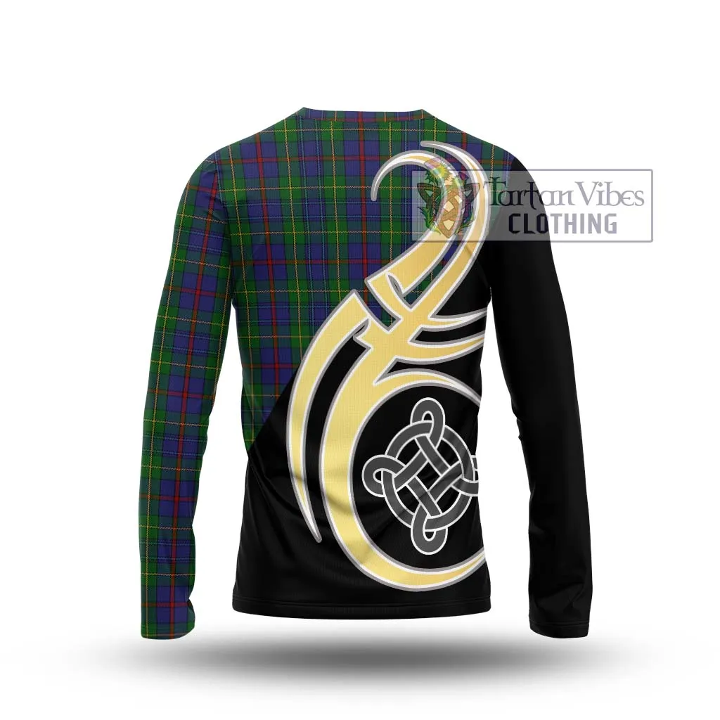 Bailey Tartan Long Sleeve T-Shirt with Family Crest and Celtic Symbol Style