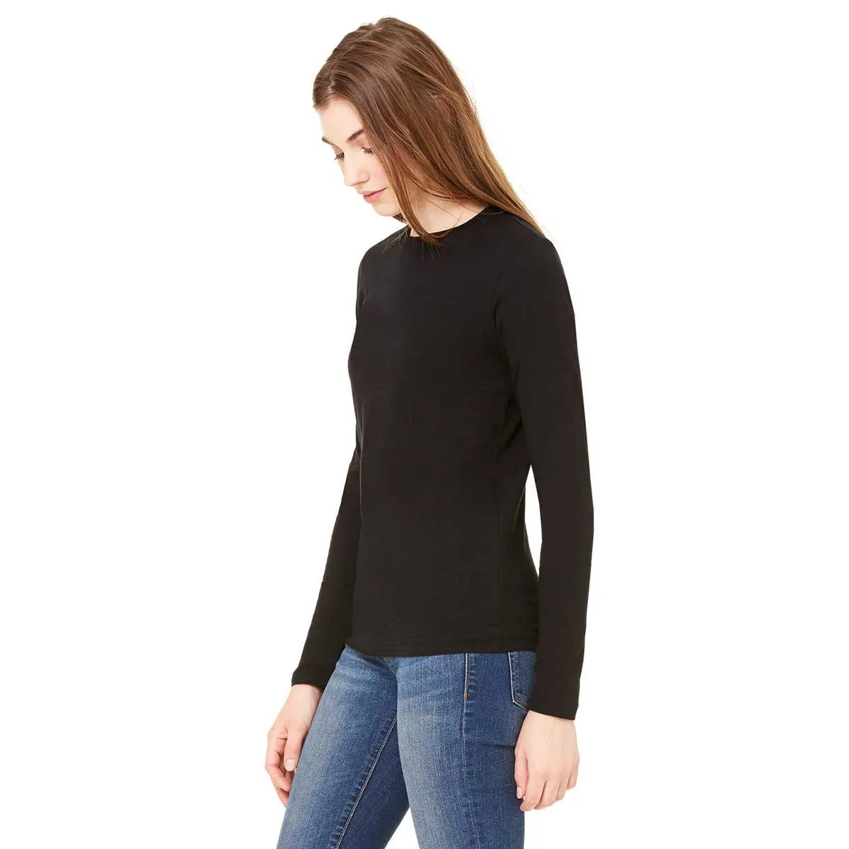 Bella   Canvas Women's Black Jersey Long-Sleeve T-Shirt