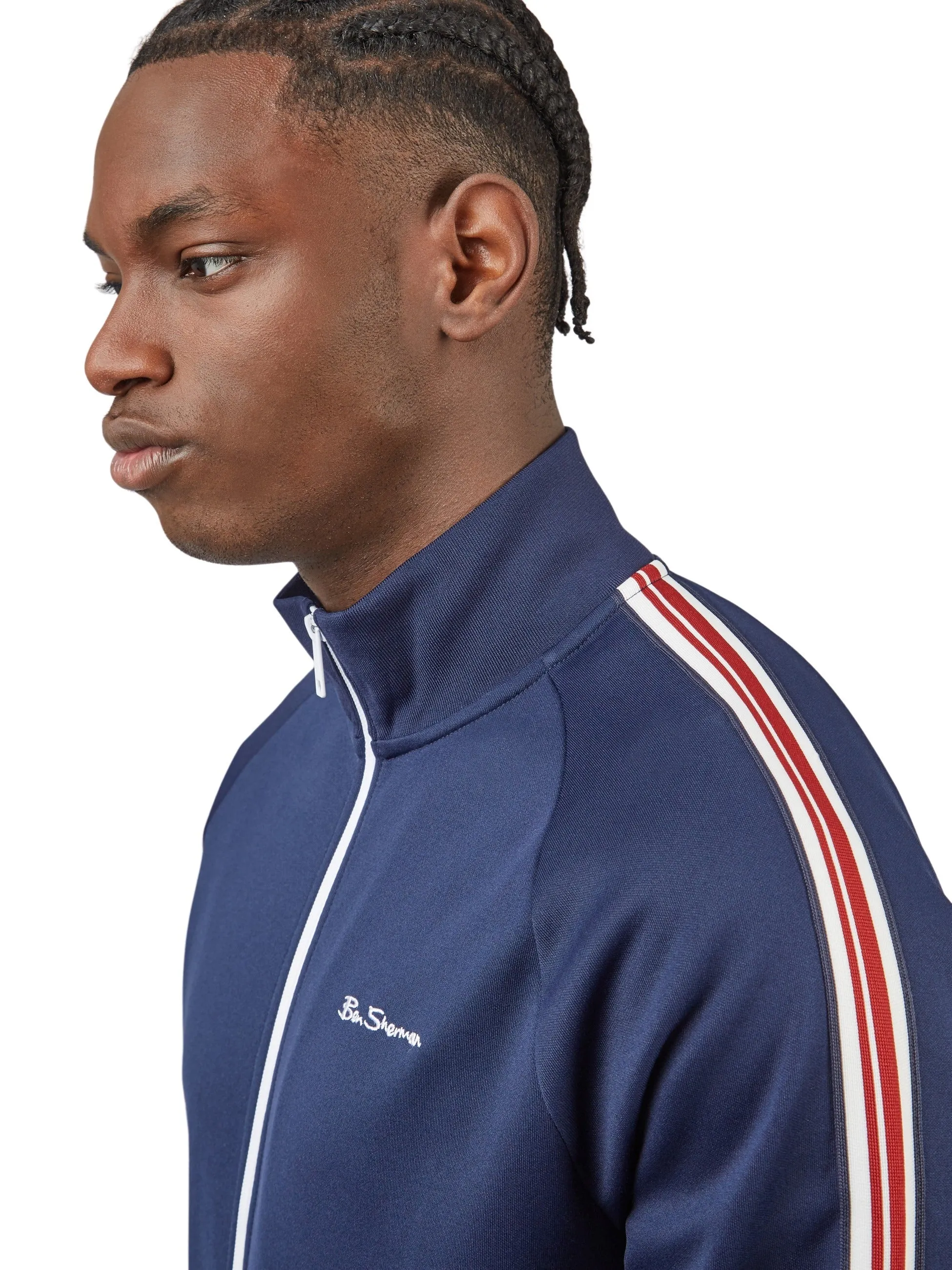 Ben Sherman Navy Blue Striped Retro Track Top Jacket