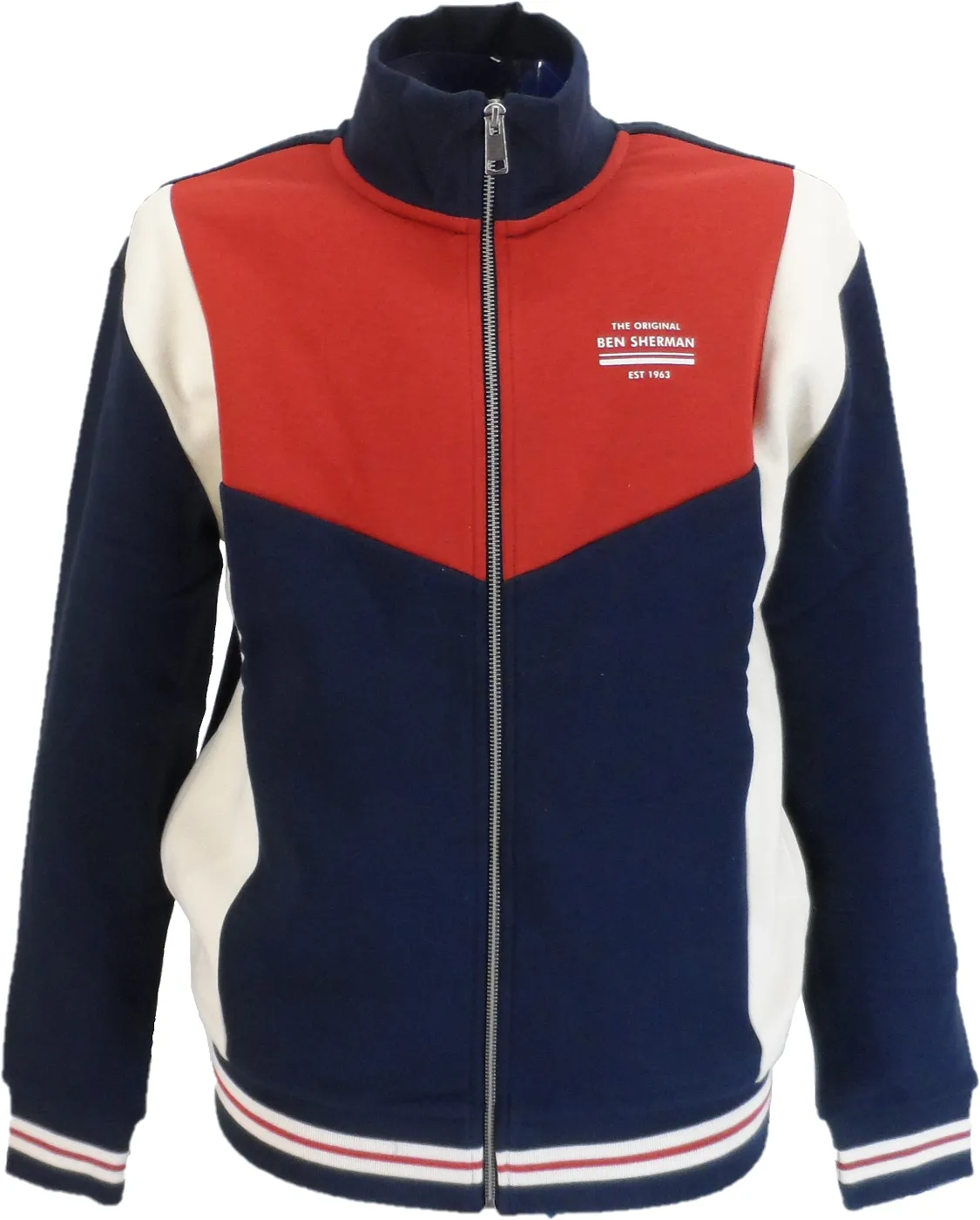 Ben Sherman Navy Blue/Red Stripe Retro Track Top Jacket