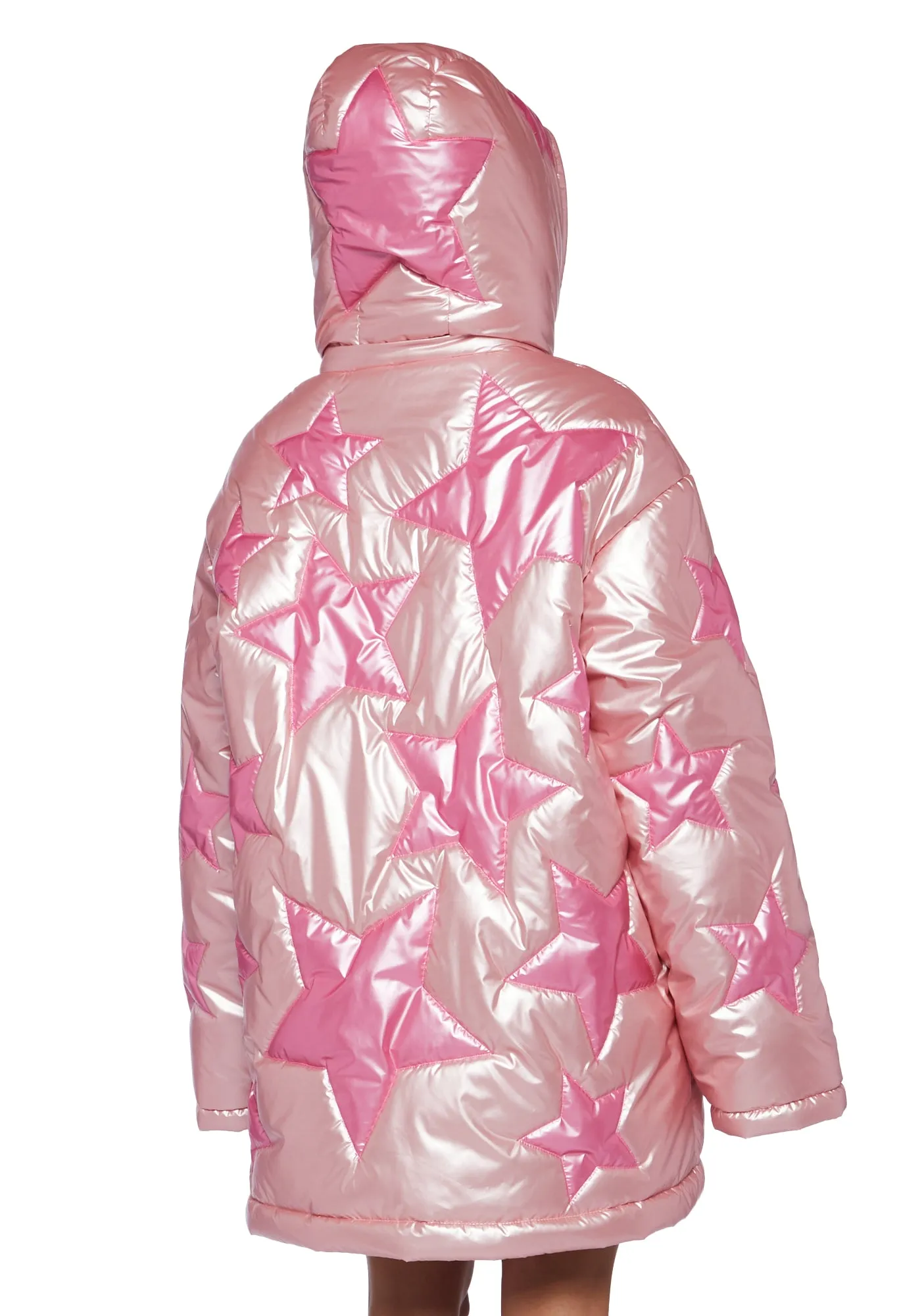 Beyond The Stars Puffer Jacket- Pink