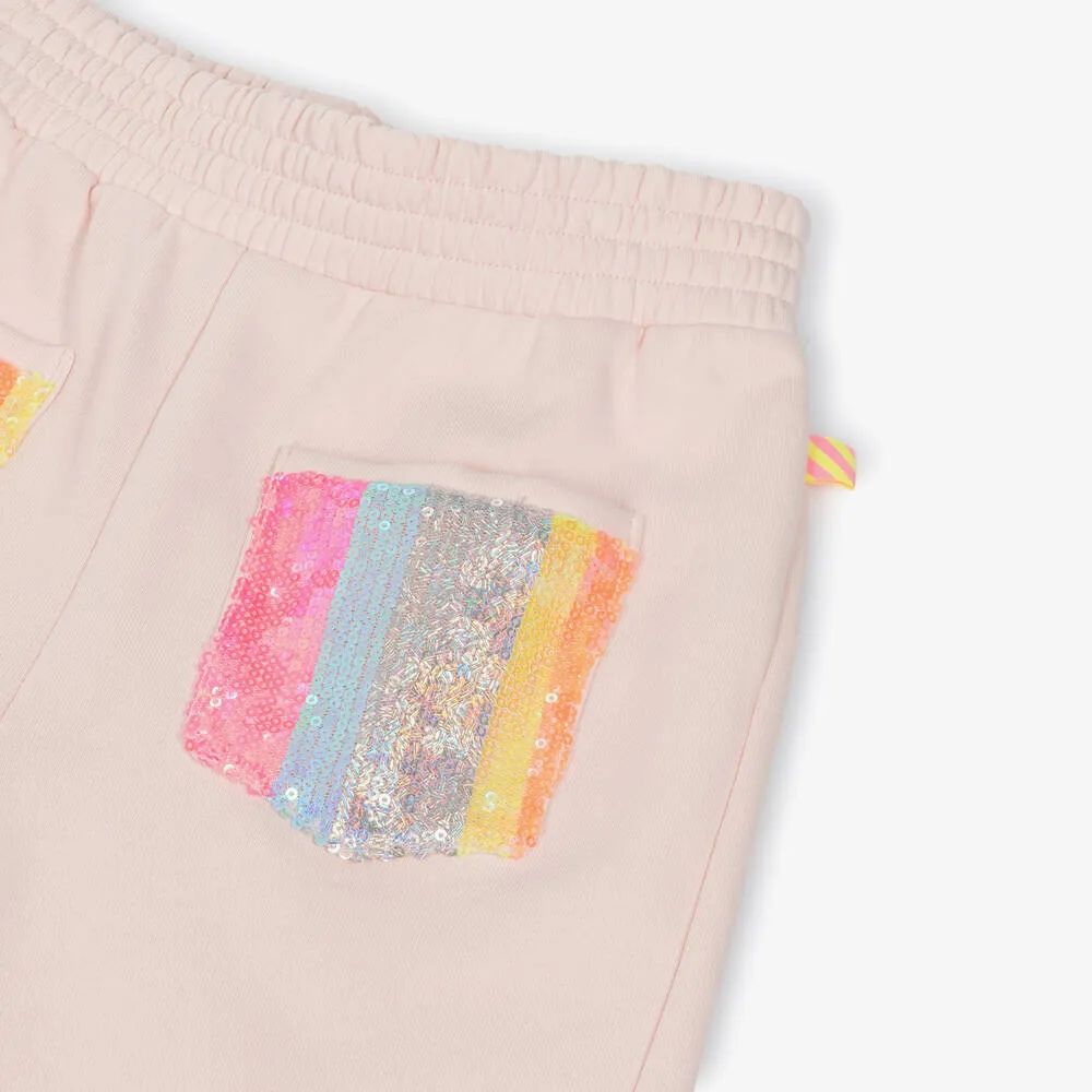 Billieblush Pink Cotton Sequin Pocket Joggers