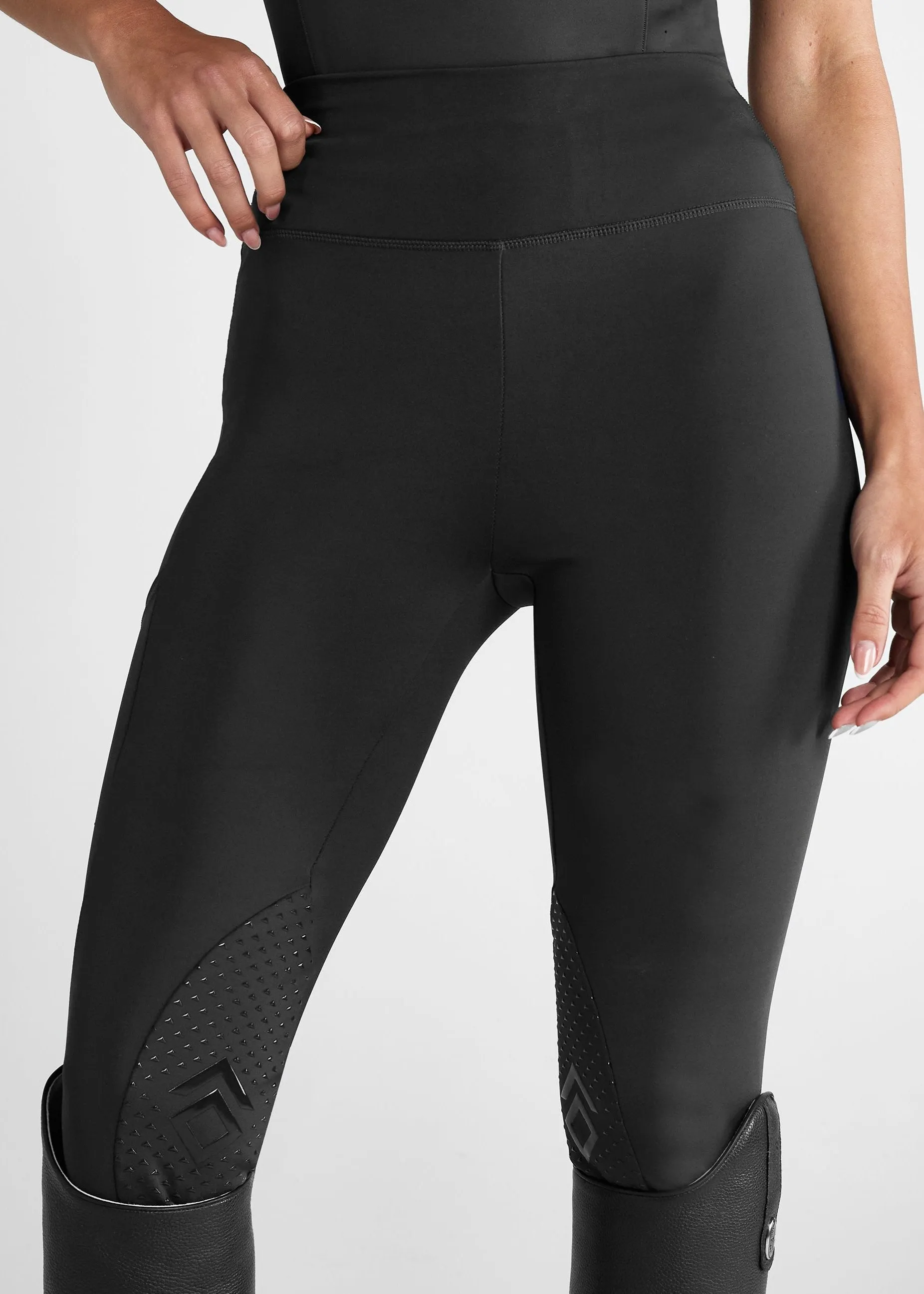 Black Essential Leggings Knee Grip