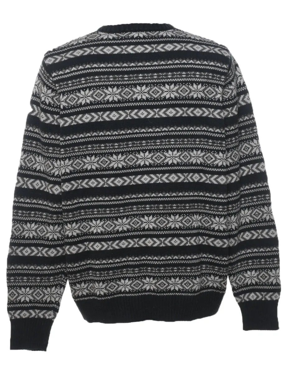 Black Nordic Jumper - M