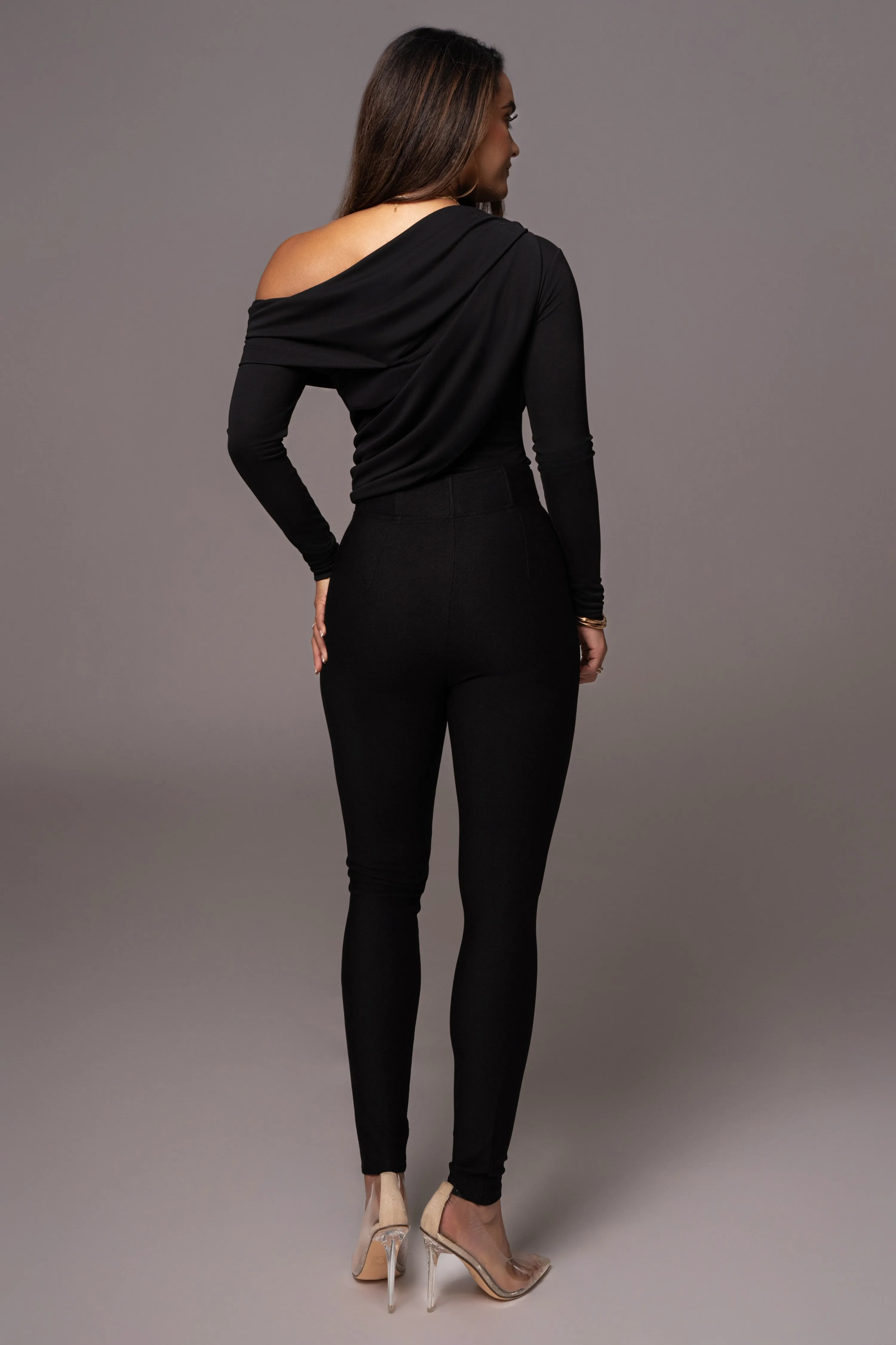 Black Ultra High Neck Bodysuit