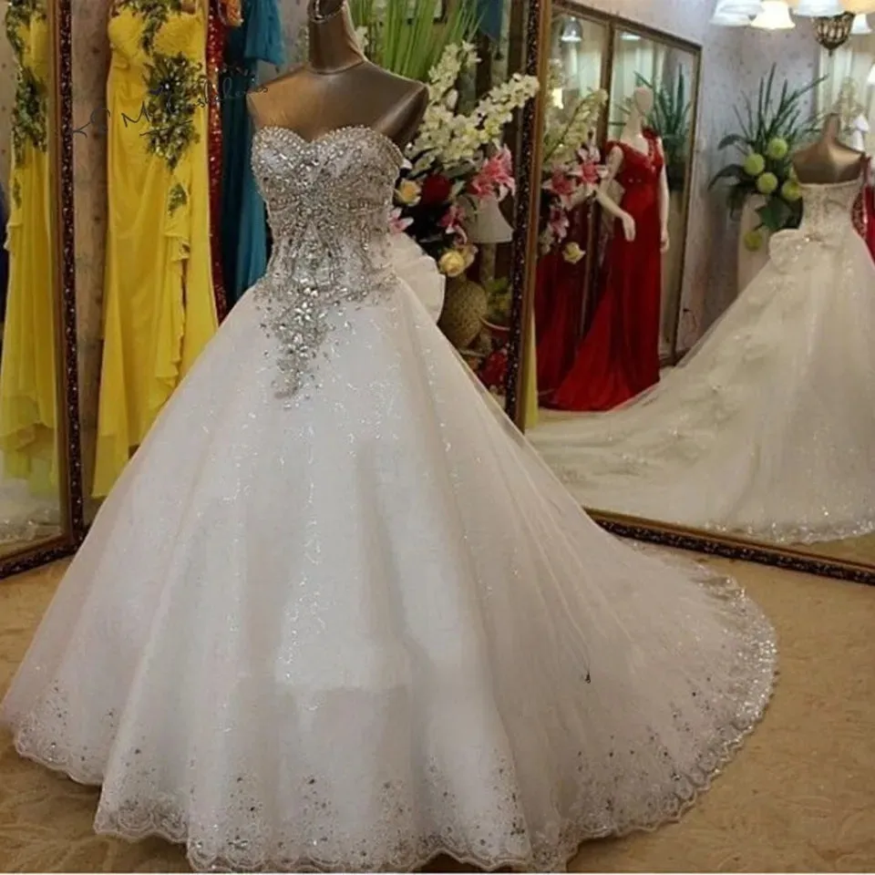 Bling Crystal Wedding Dress Vintage Bridal dress