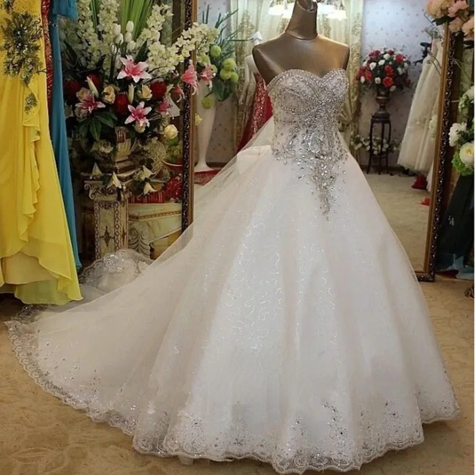 Bling Crystal Wedding Dress Vintage Bridal dress