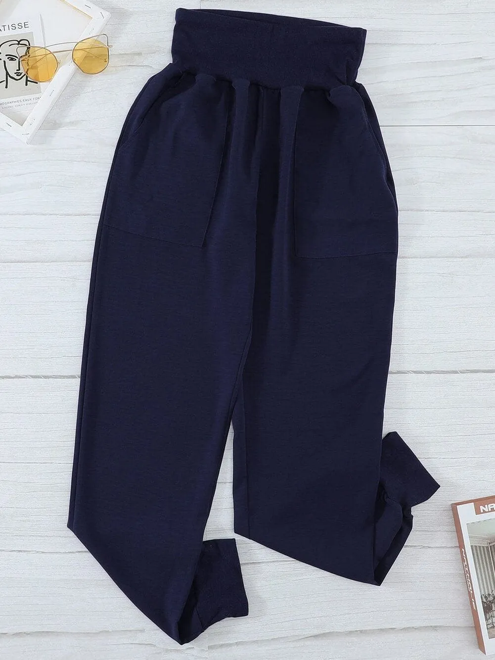 Blue Harem Style Casual Joggers