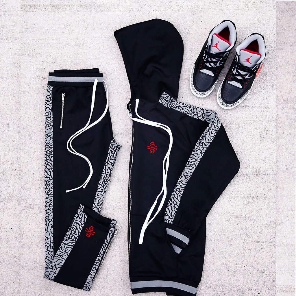 Bones Double Stripe Track Pants Cement