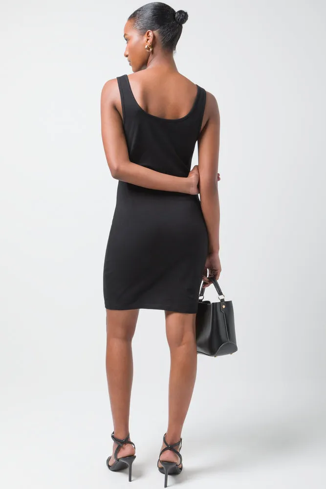 Built Up Strap Bodycon Dress Black