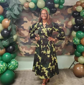 Camouflage Wrap Dress