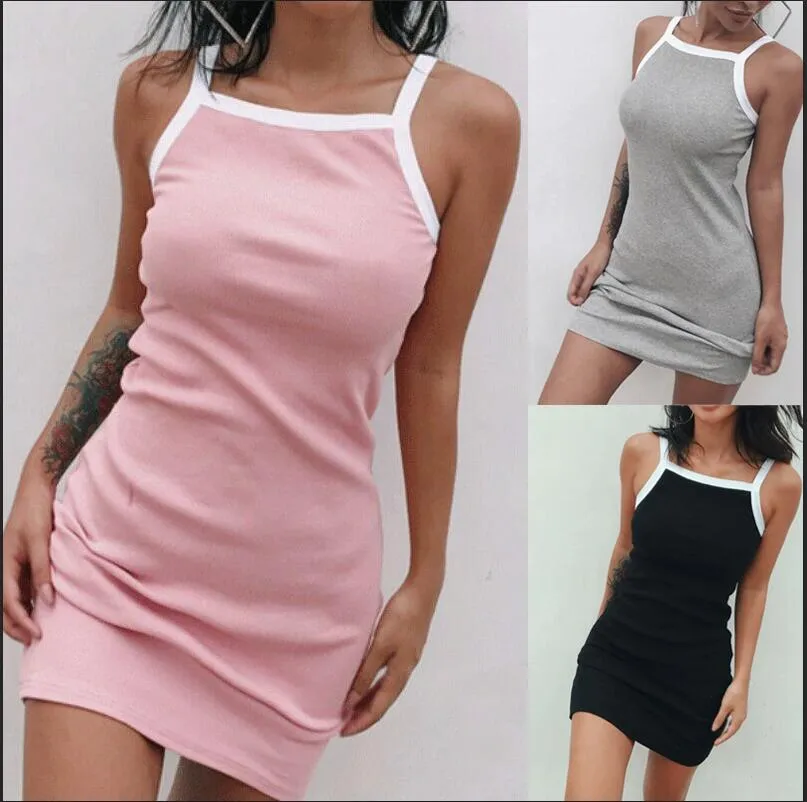 Casual sexy  summer dress sleeveless strap women dress short slim hot sundress dresses robe vestidos clothing