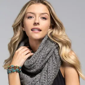 Charcoal Cable Knit Infinity Scarf