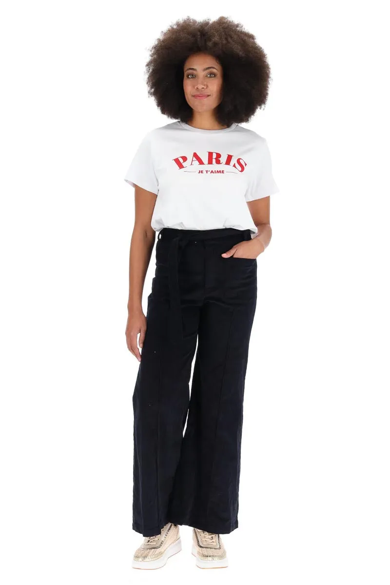 Charlo Mila Cord Cotton Pant Navy