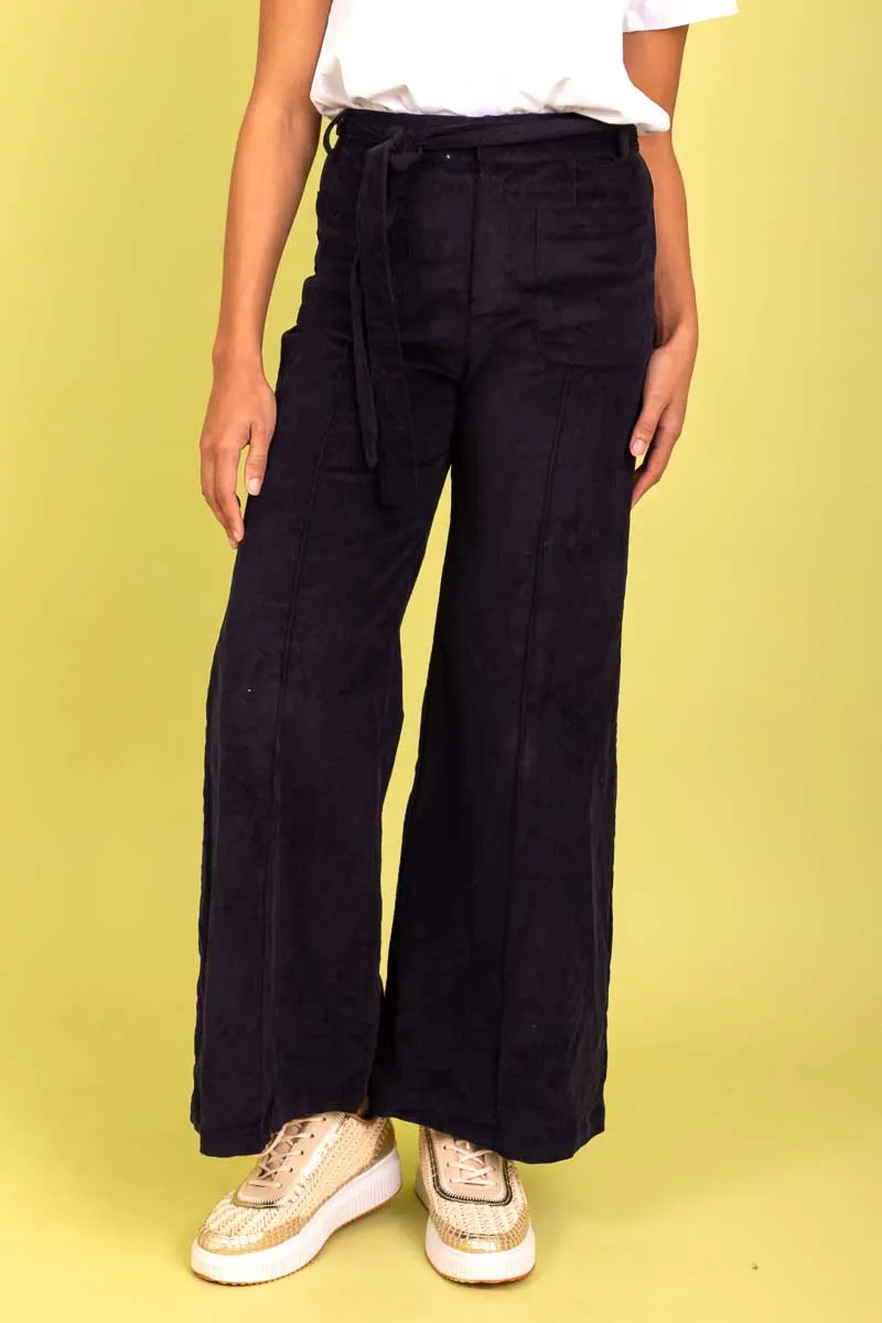 Charlo Mila Cord Cotton Pant Navy