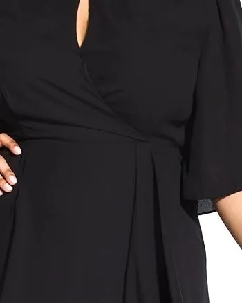 City Chic Women's Trendy Plus Size Jolie Wrap Dress Black Size X-Small | Black