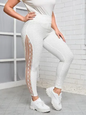 Contrast Lace Long Plus Size Leggings