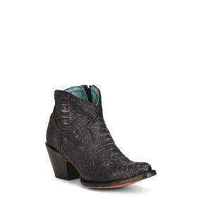 CORRAL WOMEN'S BLACK FULL PYTHON BOOTIE - A4324