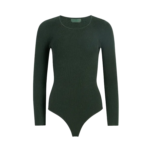 Crewneck Sweater Bodysuit | Evergreen