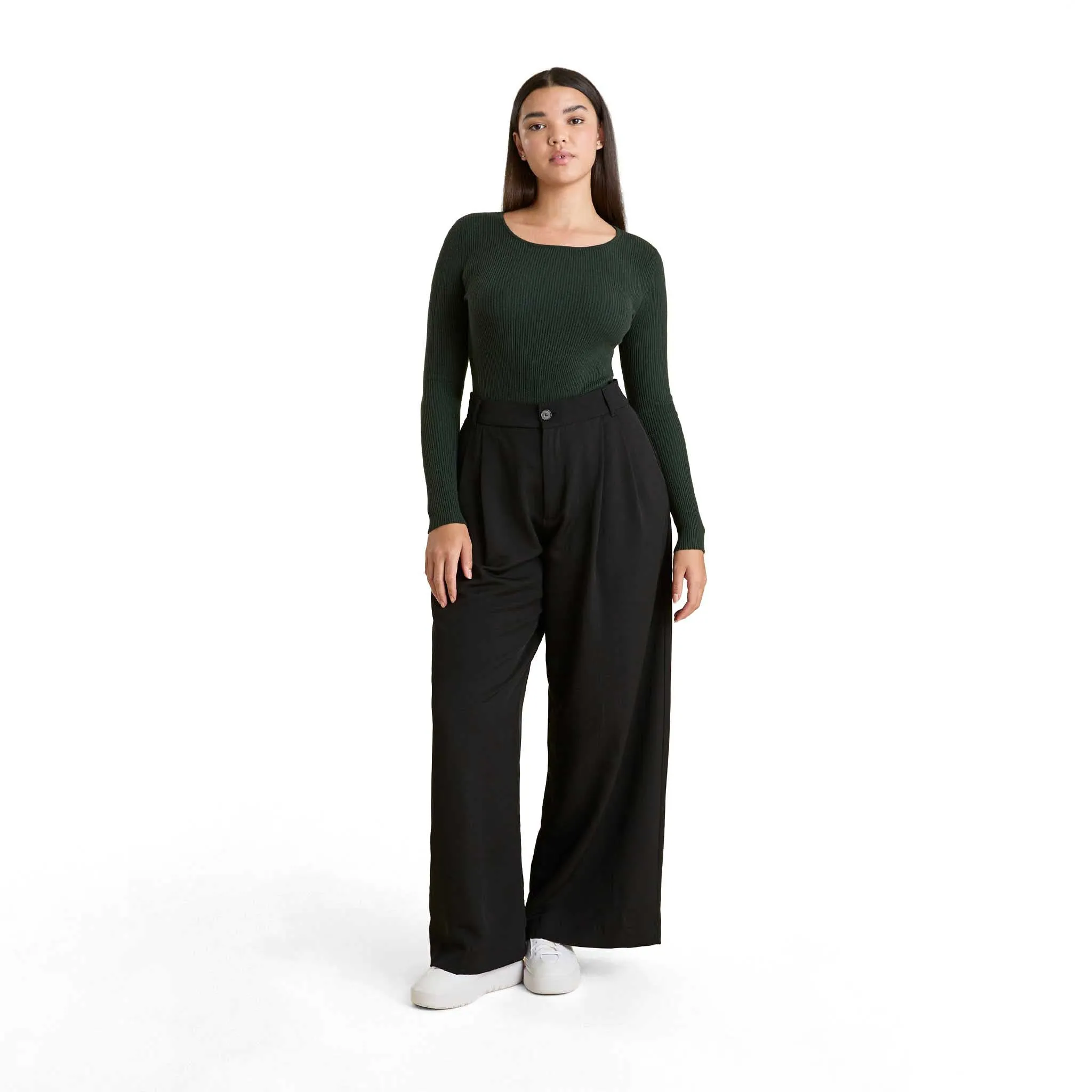 Crewneck Sweater Bodysuit | Evergreen