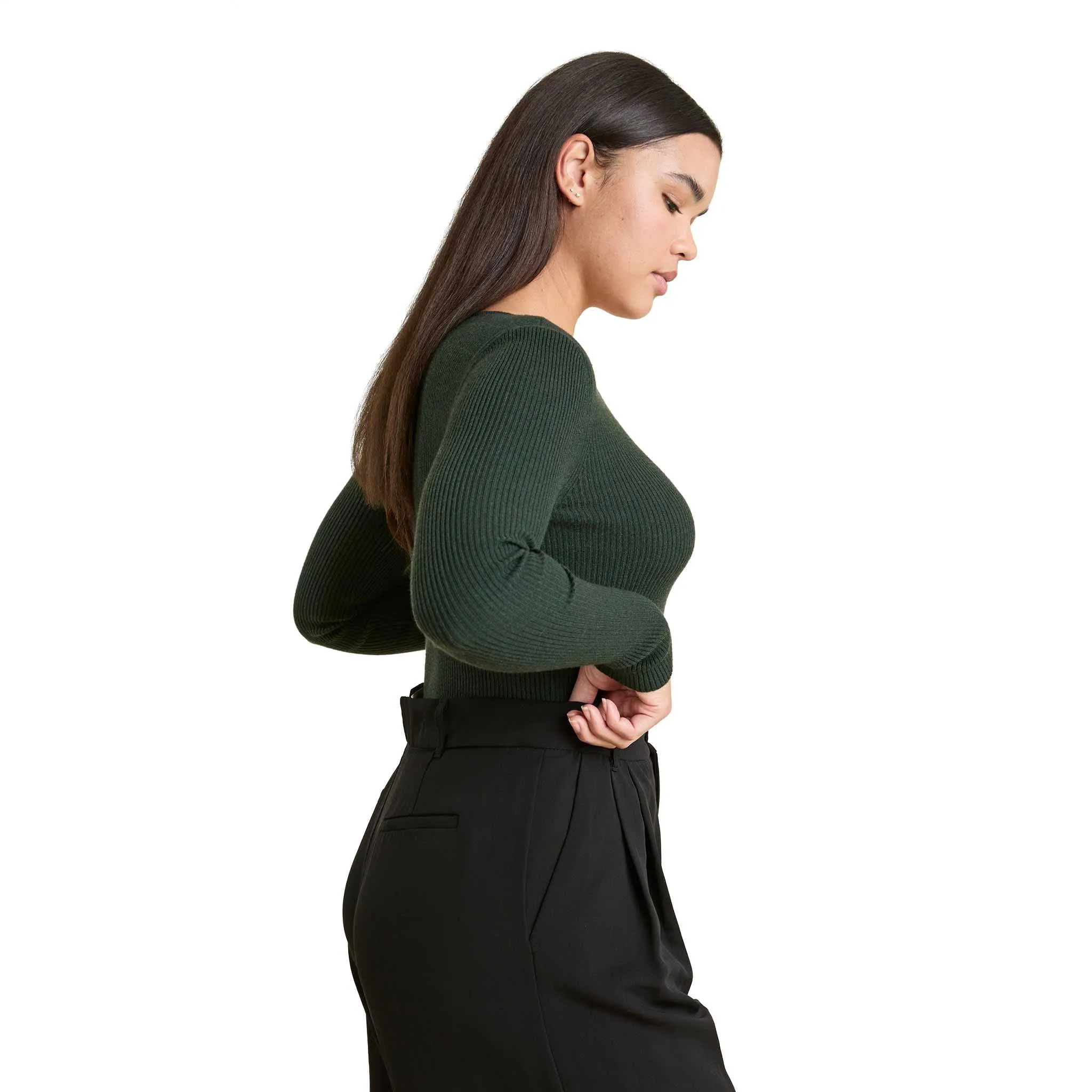 Crewneck Sweater Bodysuit | Evergreen