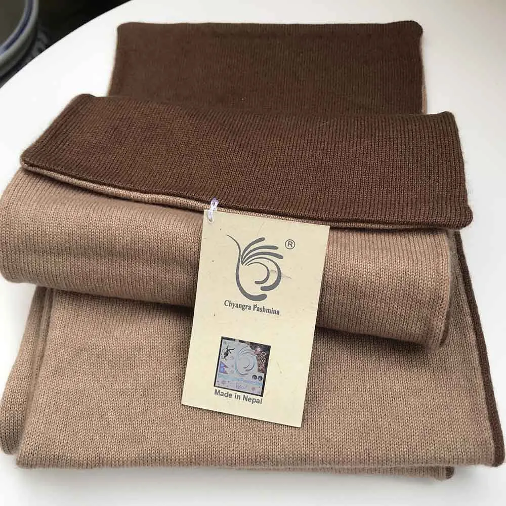 Dark Chocolate Brown Pure Cashmere Scarf