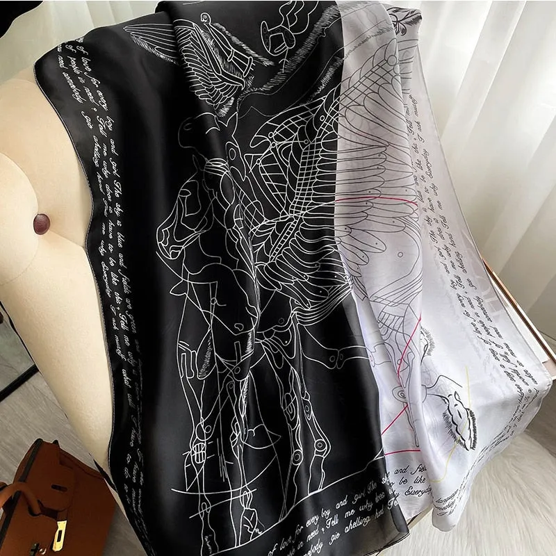 Designer Silk Scarf Female Foulard Bandana Long Shawls Wraps Winter Neck Scarves Pashmina Lady Hijab Luxury New