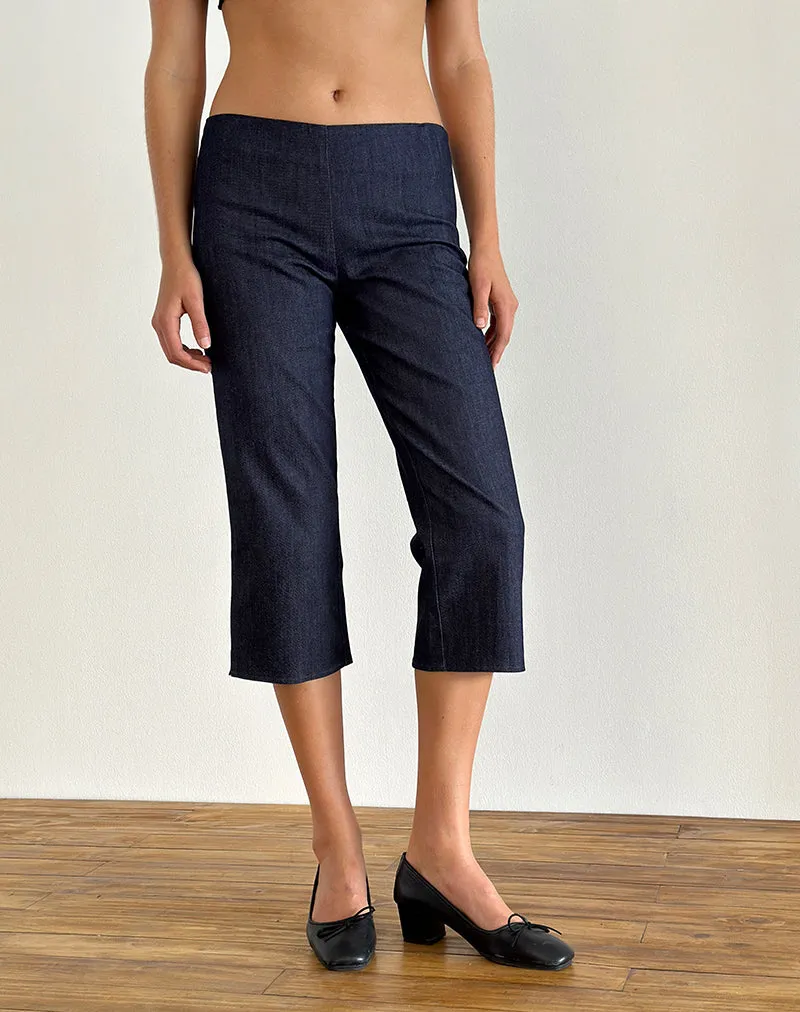 Diran Capri Trouser in Chambray Indigo