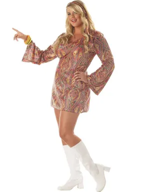 Disco Dolly Womens Plus Size 1970s Costume