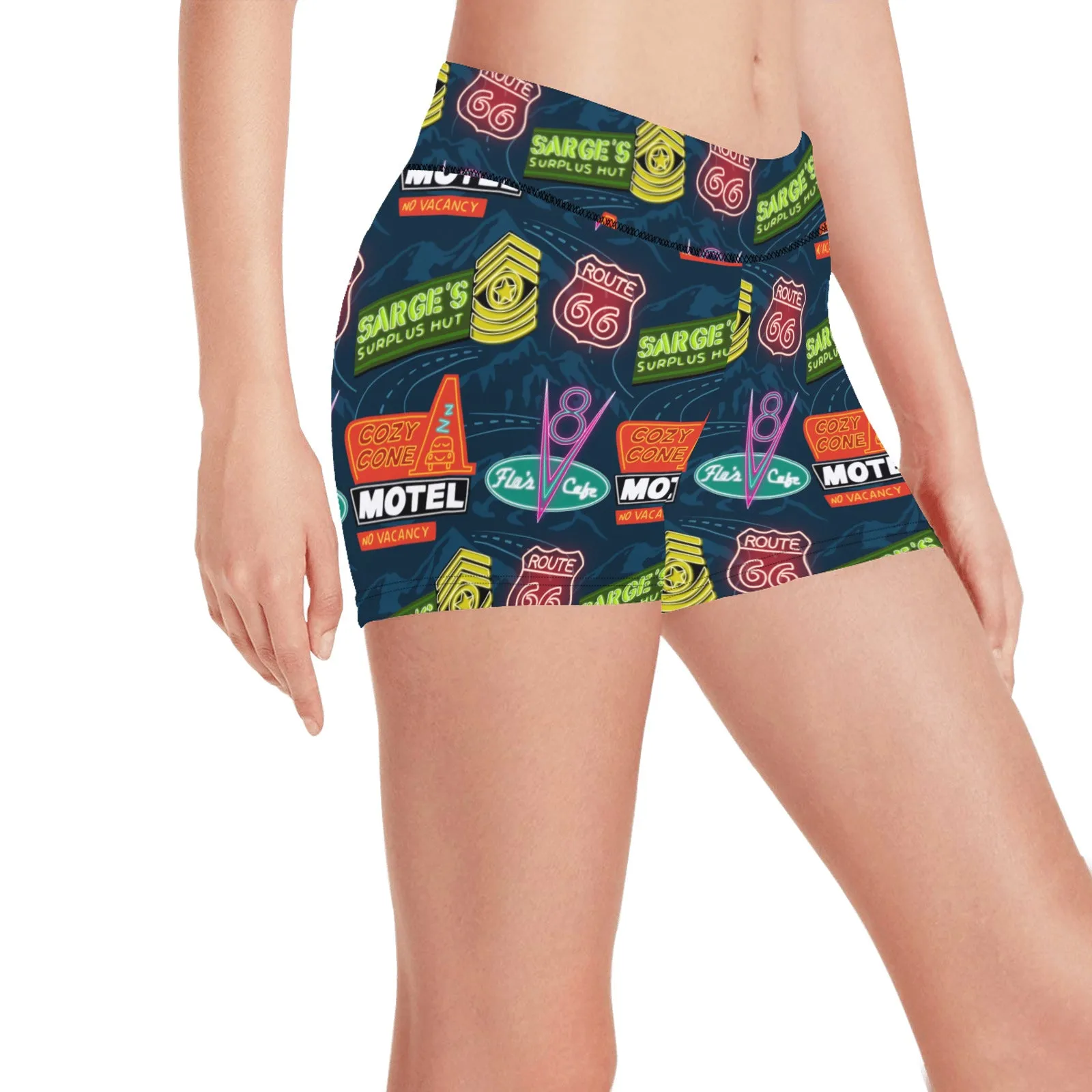 Disney Cars Neon Signs Women's Short Leggings