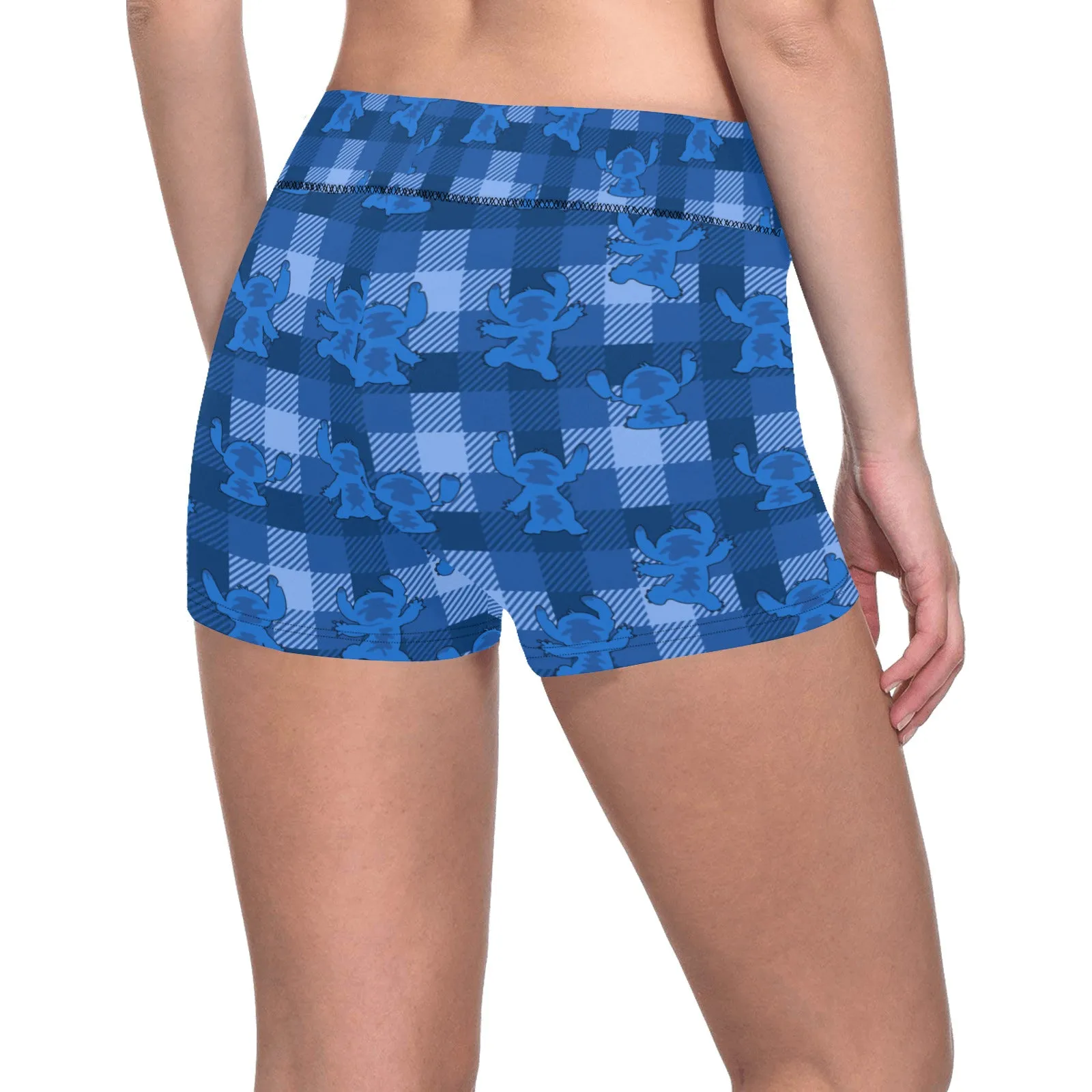 Disney Lilo And Stitch 626 Plaid Women's Short Leggings