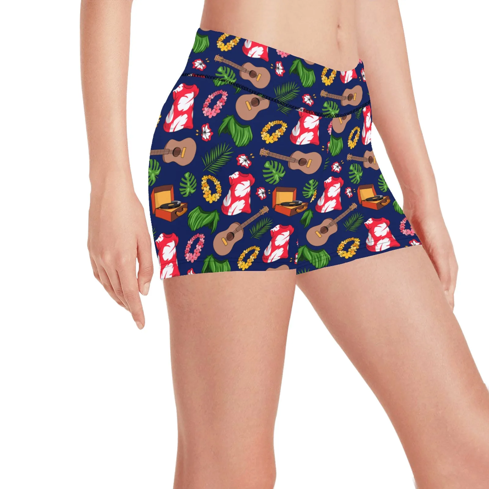 Disney Lilo And Stitch Hawaiian Roller Coaster Women's Short Leggings