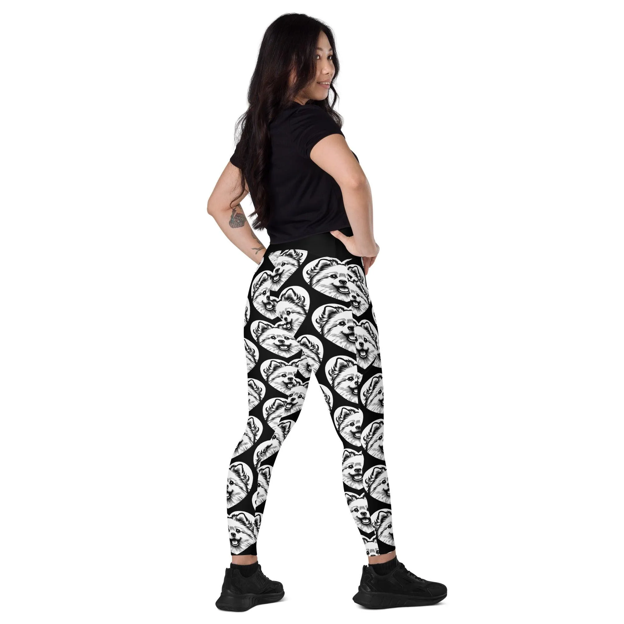 DOG BREED LEGGINGS with pockets - AMERICAN ESKIMO DOG - HERTTAHOUND