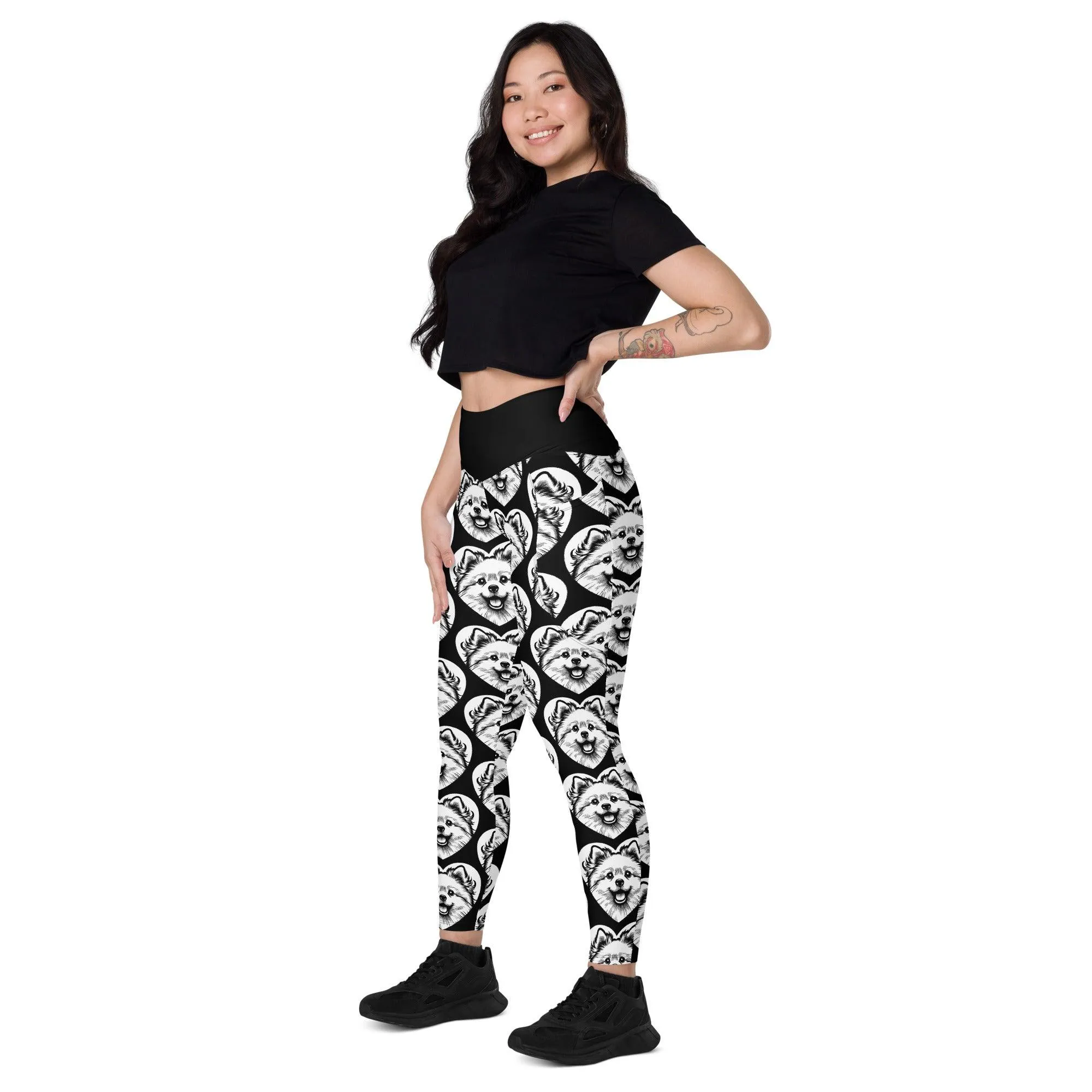 DOG BREED LEGGINGS with pockets - AMERICAN ESKIMO DOG - HERTTAHOUND