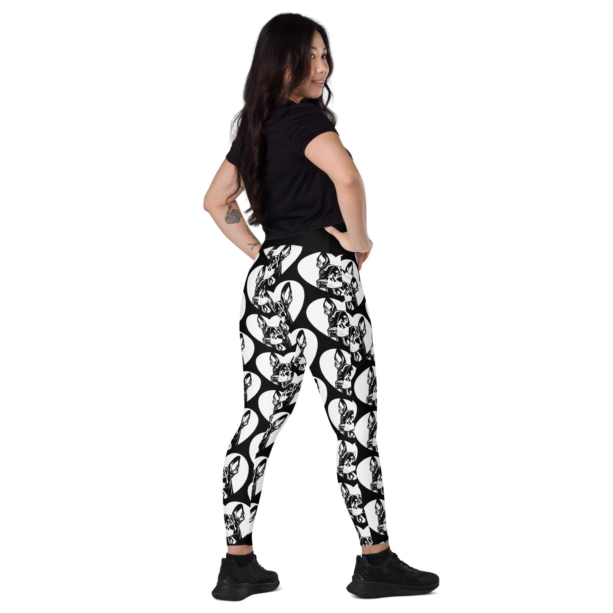 DOG BREED LEGGINGS with pockets - DOBERMAN PINSCHER - HERTTAHOUND