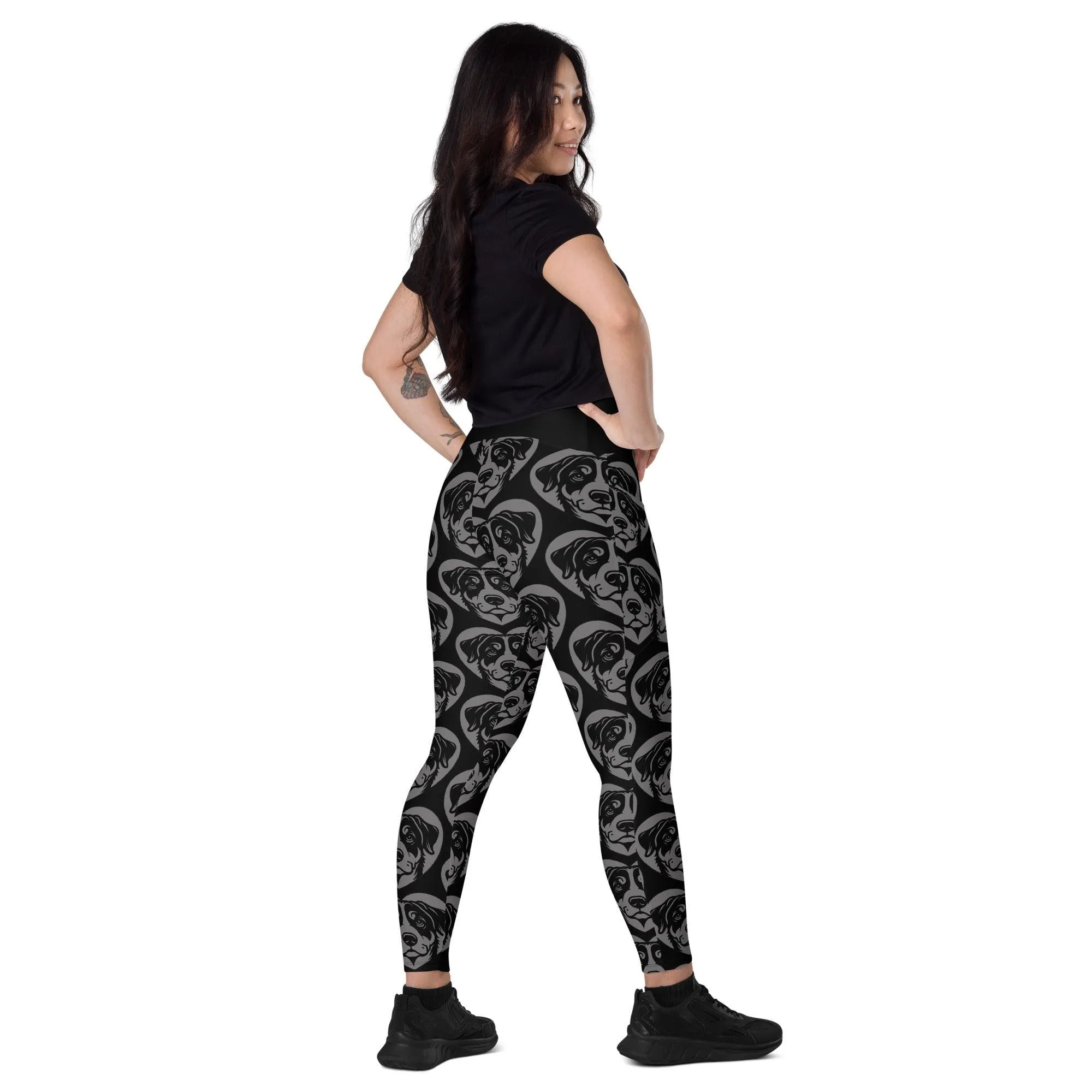 DOG BREED LEGGINGS with pockets - ENTLEBUCHER MOUNTAIN DOG - HERTTAHOUND - grey