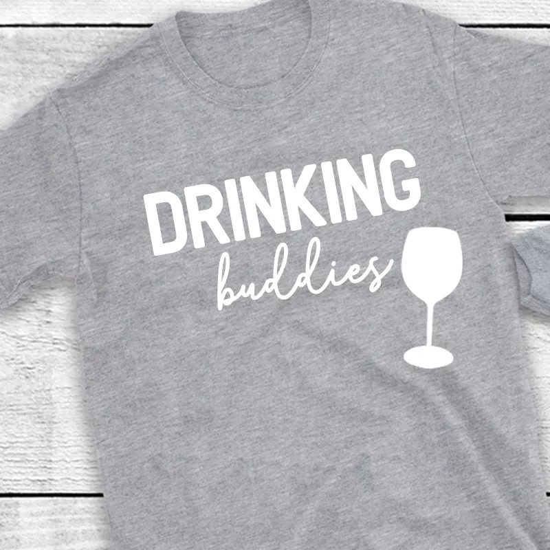 Drinking Buddies Beer, Milk & Wine Bottles Matching T-Shirt/Baby Vest Heather Grey (MRK X)