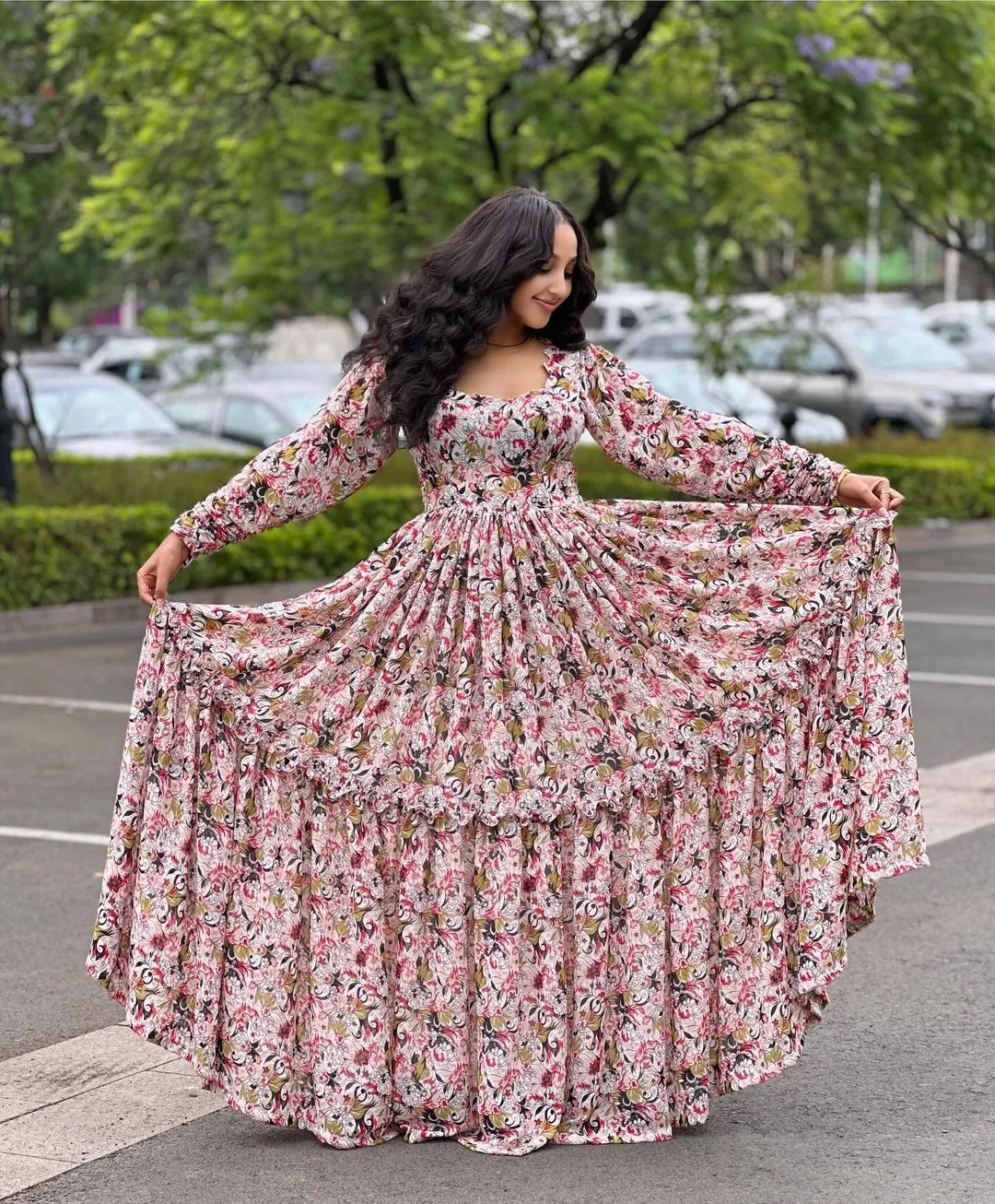 Elegant Habesha Shiffon Dress with Unique Patterns Chiffon Dress for Festive Celebrations