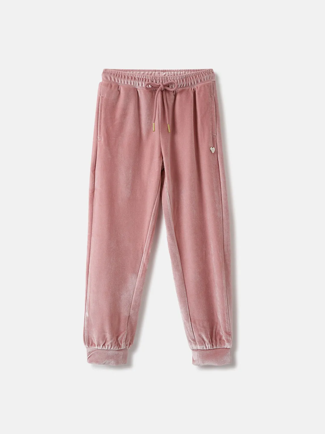 Elle Girls Pink Solid Relaxed Fit Joggers Style Sweatpant